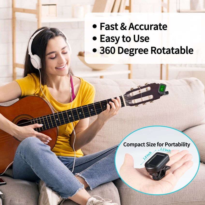 Clip-on Guitar Tuner Sound Harbor Para Guitarra E Baixo E Ukulele - imagem 2