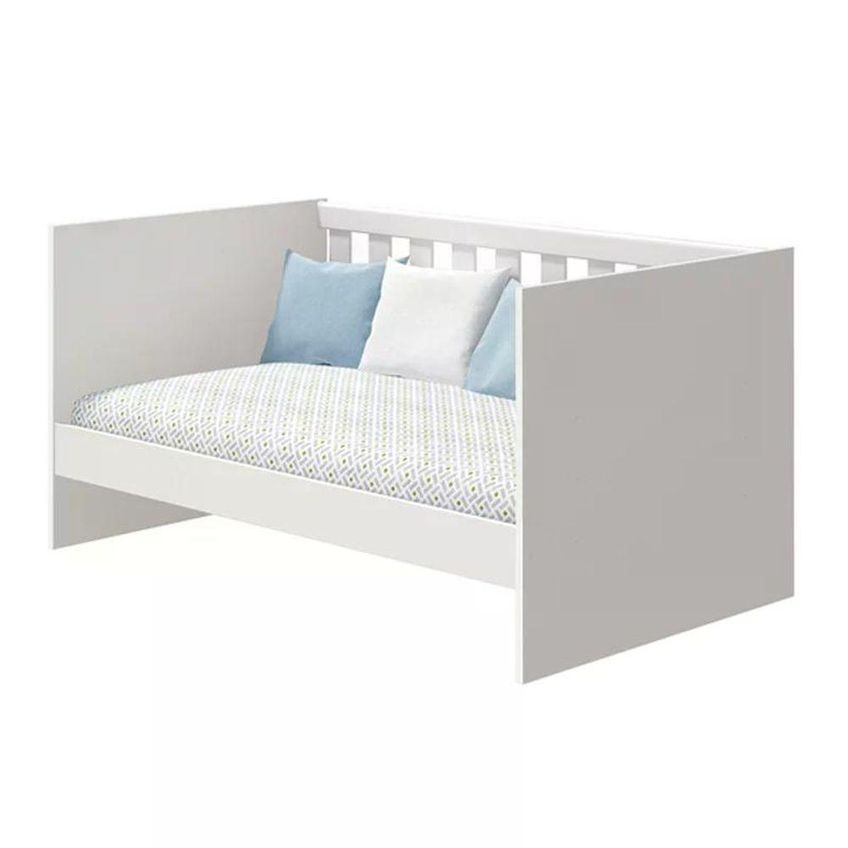 Berço Mini Cama Katatau Transforma-se Em Mini Cama E Sofazinho Branco Brilho Reller Móveis - imagem 3