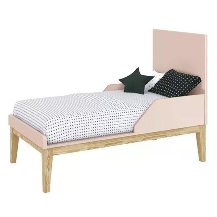 Conjunto De Quarto Classic Guarda Roupa 2 Portas 2 Gavetas Cômoda 3 Gavetas Berço Americano Mdf Rosa - imagem 4
