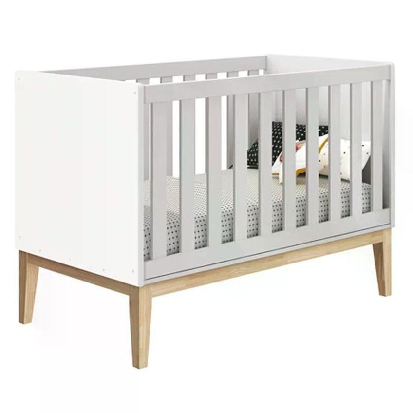Berço Americano Classic Com Colchão D18 Branco Fosco Reller Móveis - imagem 3