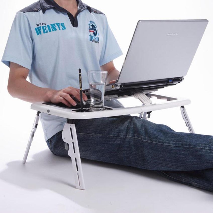 Mesa Para Notebook E-table Cooler Com 2 Coolers E Sensor Touch De Mouse Altura Ajustável - imagem 5
