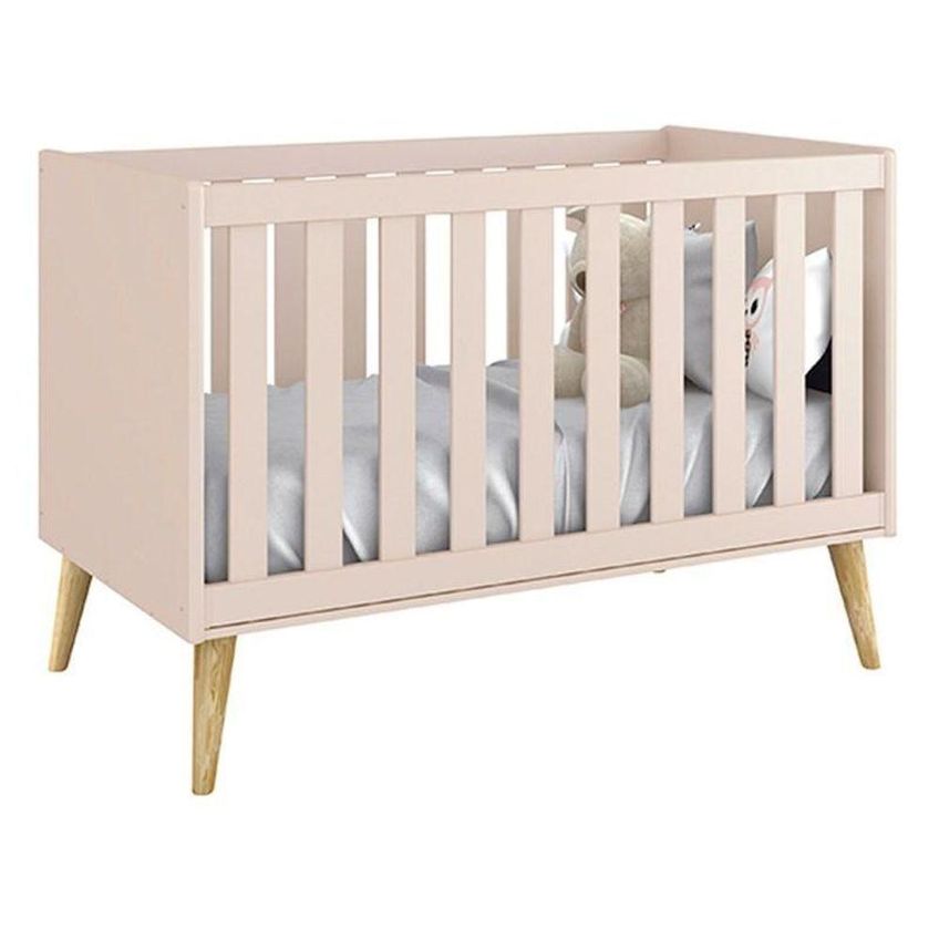Conjunto De Quarto Theo 3 Portas 2 Gavetas MDF Rosa Reller Móveis - imagem 2