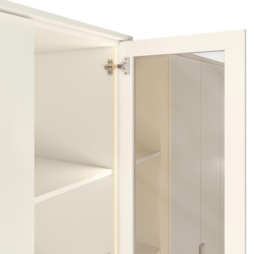 Guarda Roupa Casal Napoli 6 Portas 4 Gavetas Mdp Off White Albatroz Móveis - imagem 2