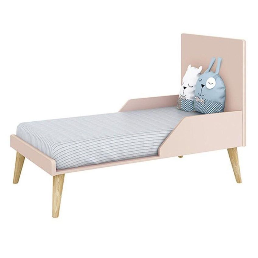 Conjunto De Quarto Theo 3 Portas 2 Gavetas MDF Rosa Reller Móveis - imagem 5