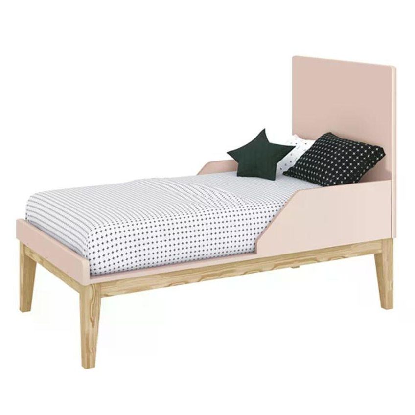 Jogo De Quarto Classic Cômoda 3 Gavetas E Berço Americano MDF Rosa Fosco Reller Móveis - imagem 3