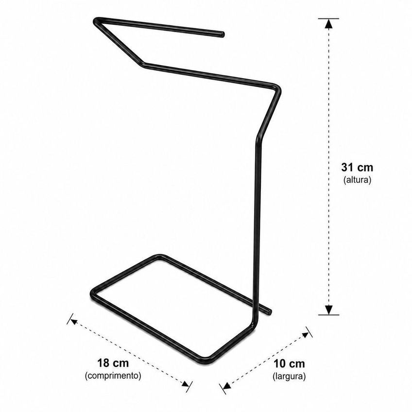 Kit 3 Suportes Para Banheiro Aramado Metal Preto Fosco Com Porta Toalhas E Papel Higiênico - imagem 5