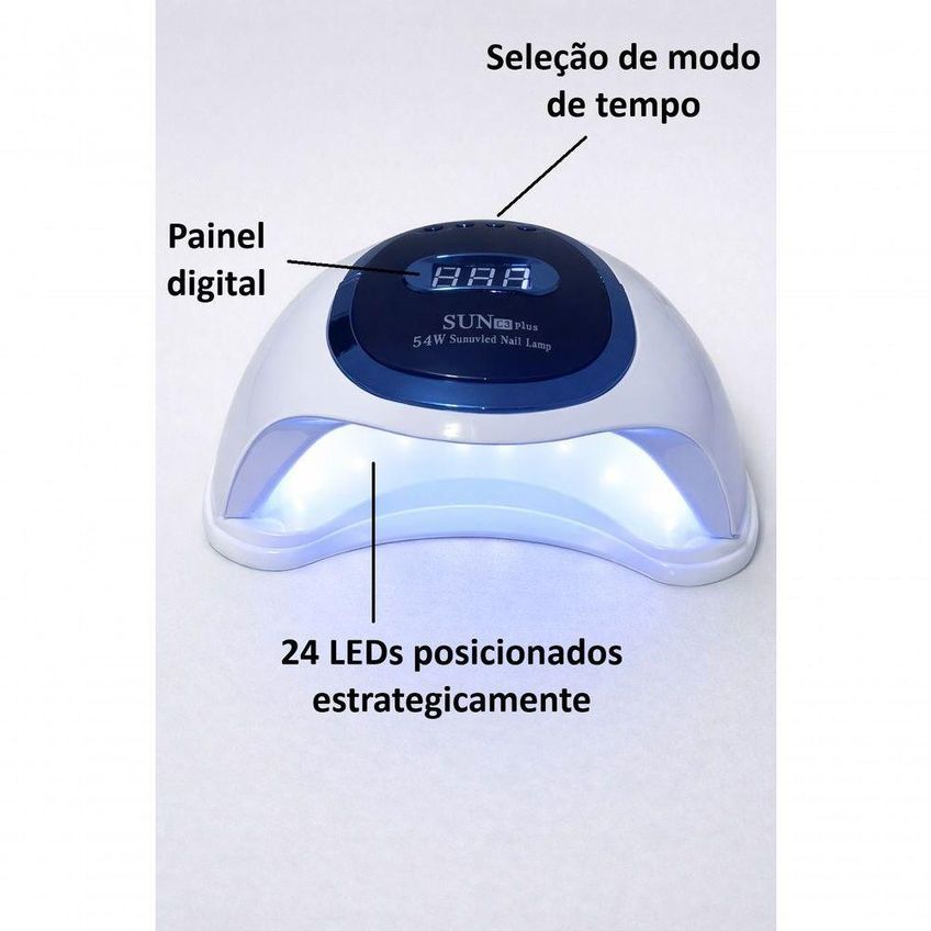 Cabine De Led Uv 54w 24 Leds Bivolt Secagem Rápida Preto - imagem 4