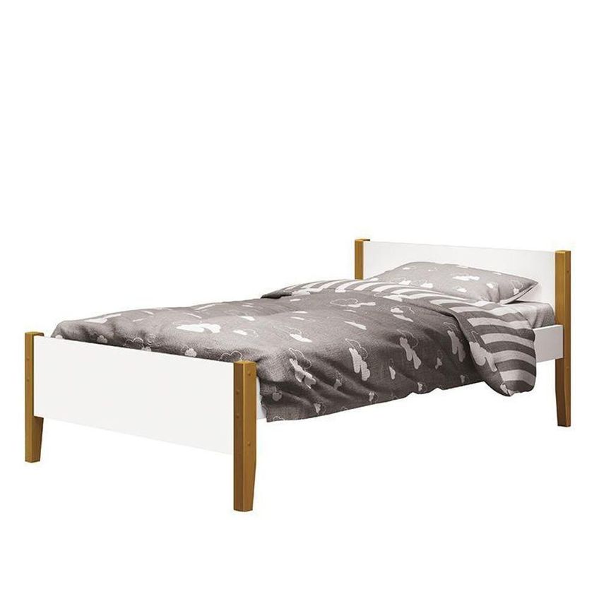 Bicama Solteiro Simba Com Cama Auxiliar Branco Fosco Reller Móveis - imagem 5