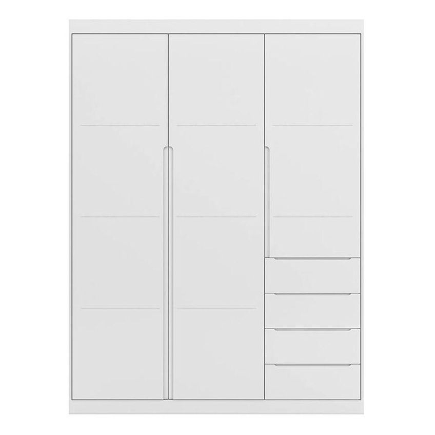 Jogo De Quarto Infantil Pérola Com Guarda Roupa E Cômoda 3 Portas 4 Gavetas Mdf Branco Phoenix Baby - imagem 5