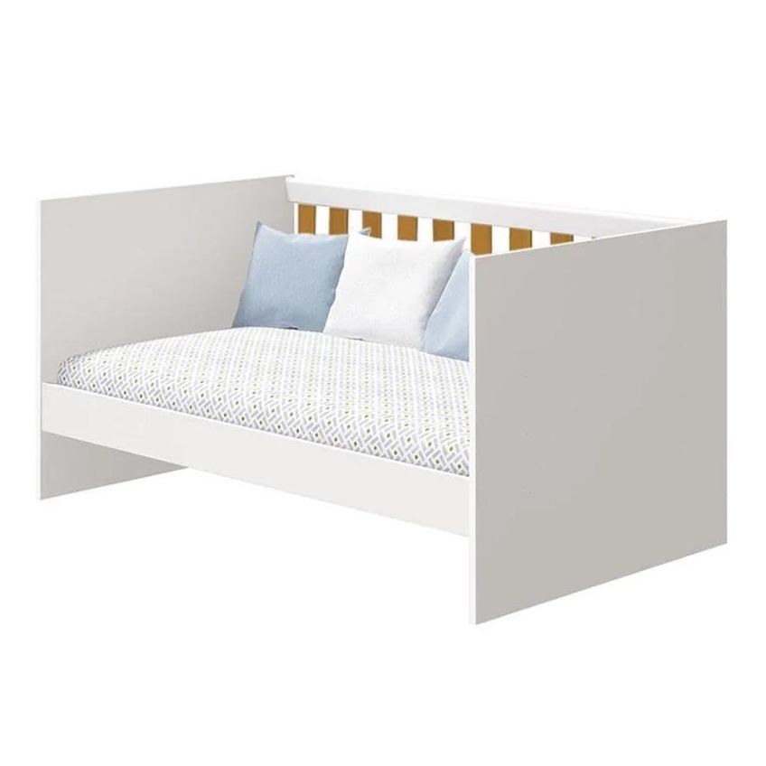 Jogo De Quarto Infantil Cômoda E Berço New Katatau Mdf Branco Fosco E Savana Reller Móveis - imagem 4