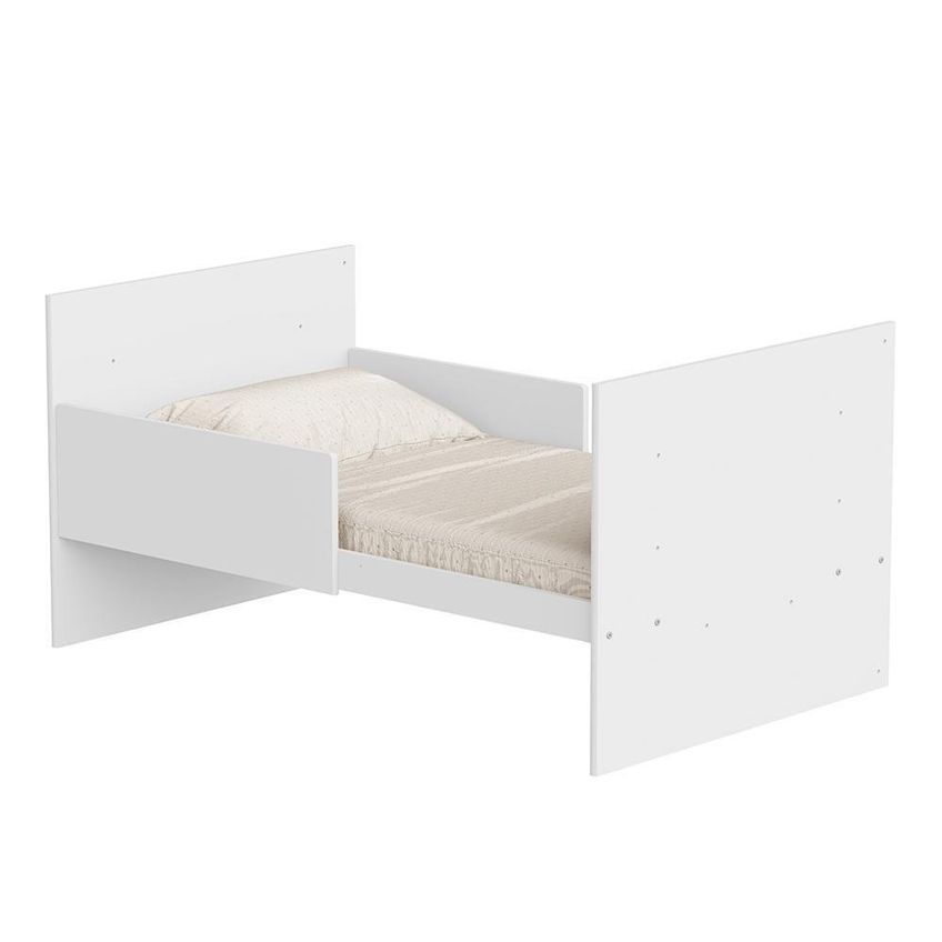 Conjunto De Quarto Zaki 4 Portas 3 Gavetas MDF 124cm Branco Fosco Com Cômoda E Berço Reller Móveis - imagem 4