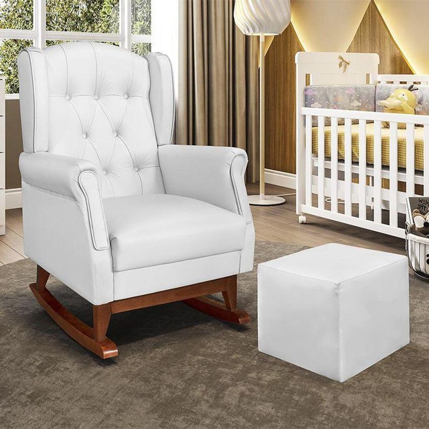 Poltrona De Amamentação Letícia Com Balanço Corino Branco Phoenix Baby - imagem 5