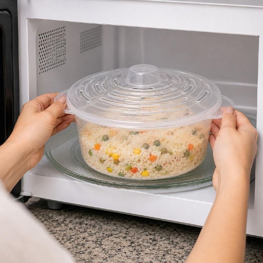 Panela Caçarola Para Micro-ondas 2,6l Com Tampa Transparente Para Arroz E Legumes - imagem 2