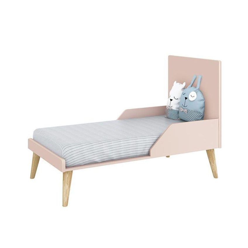 Conjunto De Quarto Theo 6 Gavetas MDF 116cm Rosa Fosco Reller Móveis - imagem 2