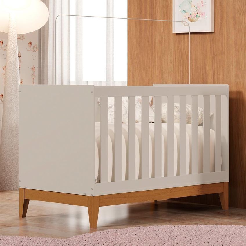 Berço Americano Mini Cama Flip Transforma-se Em Mini Cama Areia Fosco Reller Móveis - imagem 5
