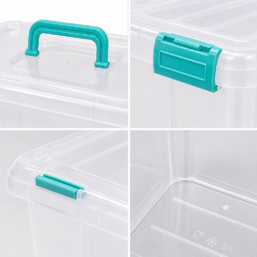 Caixa Organizadora Transparente Em Plástico Pvc Portátil Para Guarda Roupa Brinquedos E Cosméticos - imagem 2