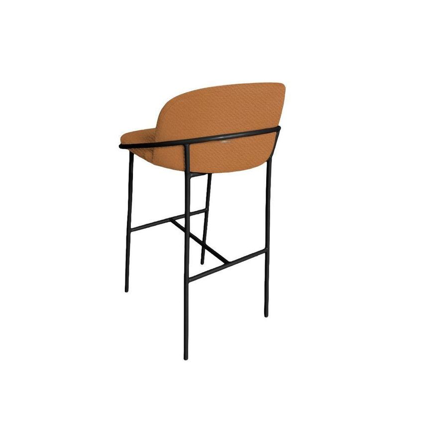 Kit 2 Banquetas Livia Estrutura Em Ferro Tecido Boucle Terracota - imagem 4