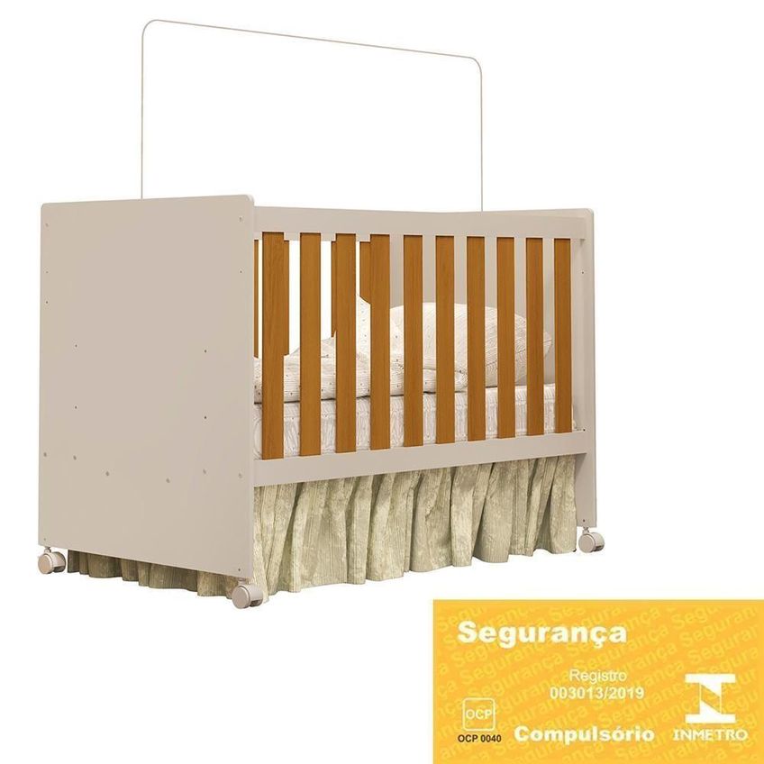 Berço Mini Cama Katatau Flex Com Colchão D18 De 10cm Areia Fosco-savana Fosco Reller Móveis - imagem 4