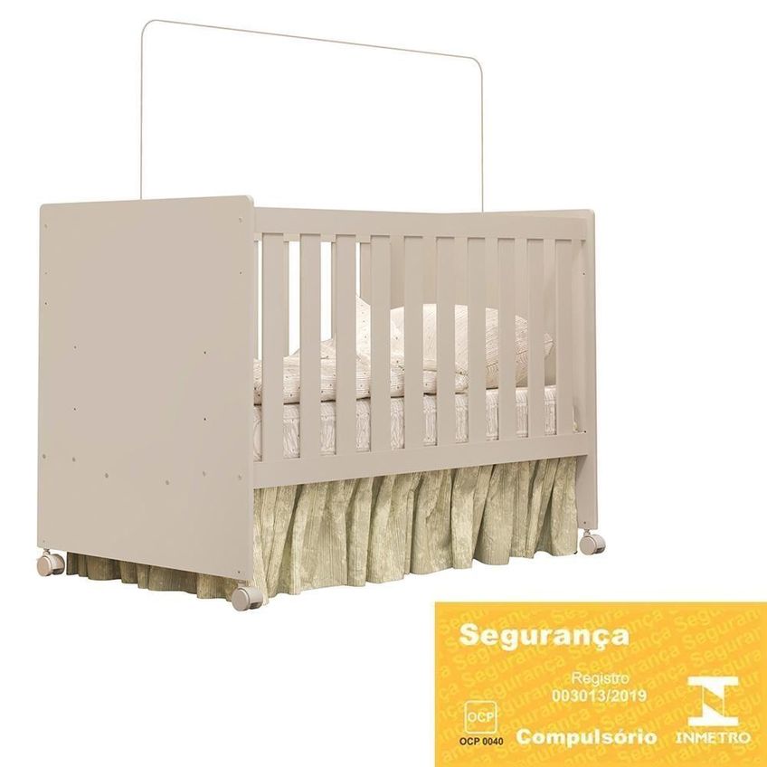 Berço Mini Cama Katatau Flex Transforma-se Em Mini Cama E Sofazinho Areia Fosco Reller Móveis - imagem 5