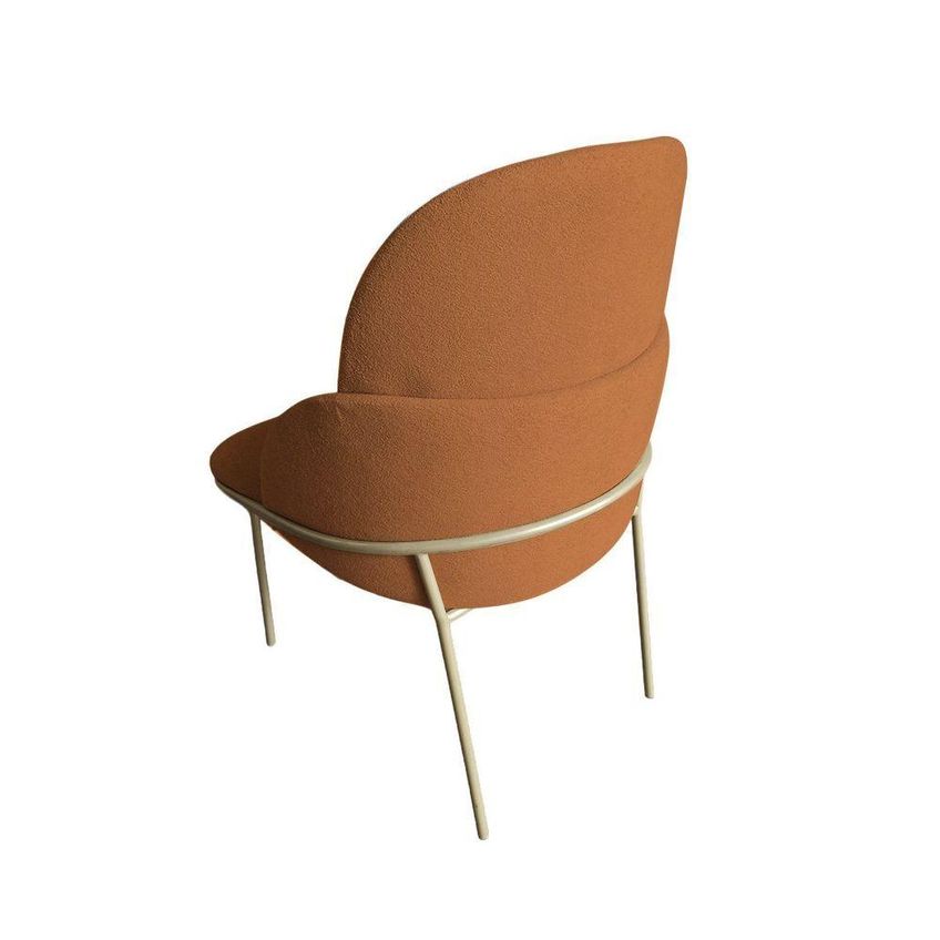 Kit 4 Cadeiras Maitê Estrutura Ferro Tecido Bouclé Terracota - imagem 3