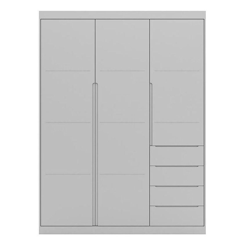 Jogo De Quarto Infantil Pérola Com Guarda Roupa E Cômoda 3 Portas 4 Gavetas Mdf Cinza Phoenix Baby - imagem 3