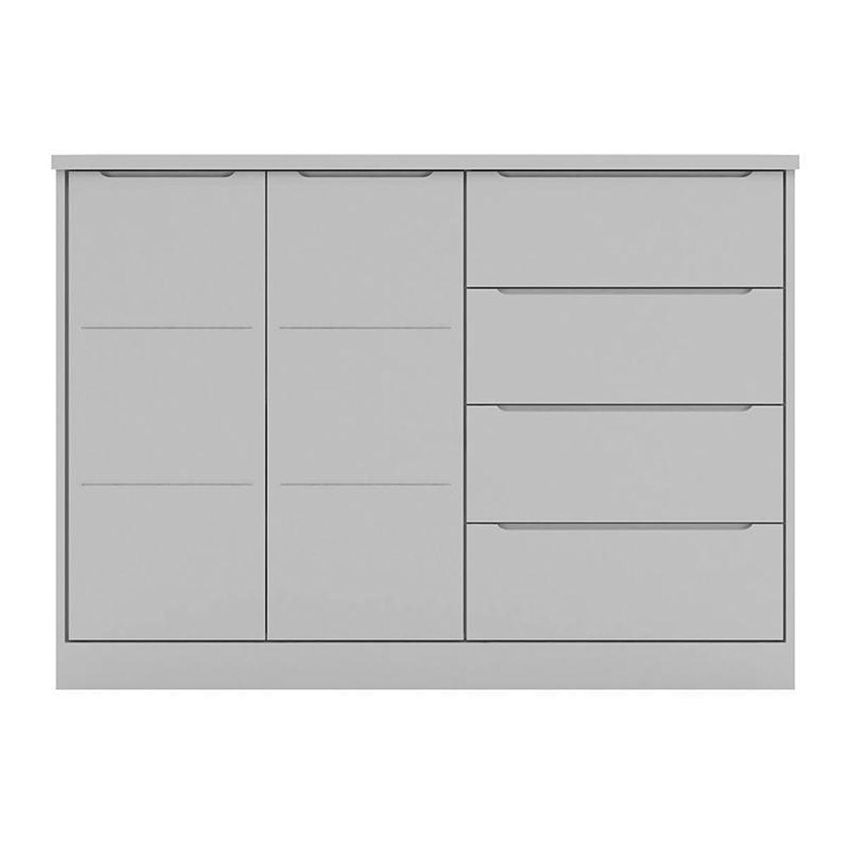 Jogo De Quarto Infantil Pérola Com Guarda Roupa E Cômoda 3 Portas 4 Gavetas Mdf Cinza Phoenix Baby - imagem 4