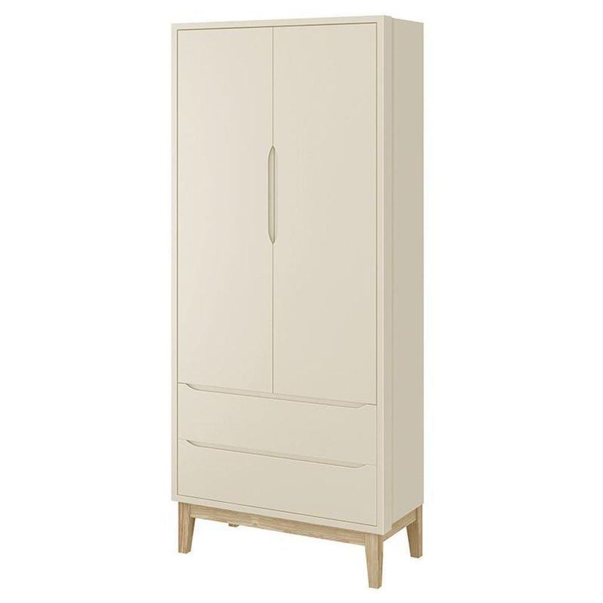 Conjunto De Quarto Classic Guarda Roupa 2 Portas E Berço Areia Fosco Reller Móveis - imagem 3