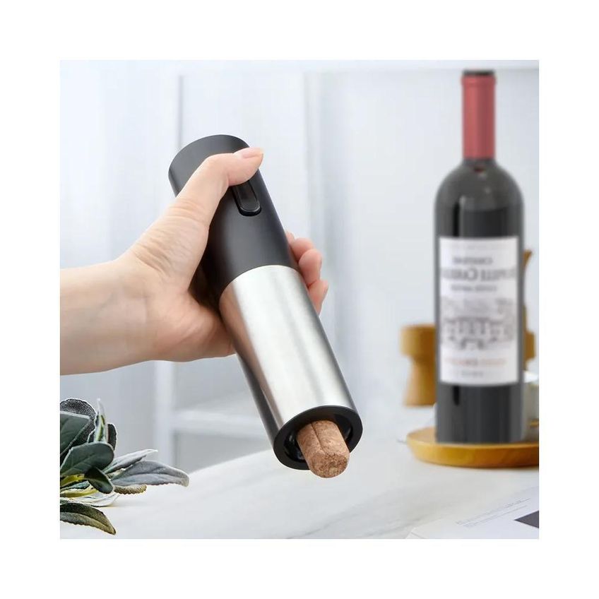 Abridor De Vinhos Premium Elétrico Automático Abs E Aço Inoxidável Com Cortador De Lacre Inox - imagem 3