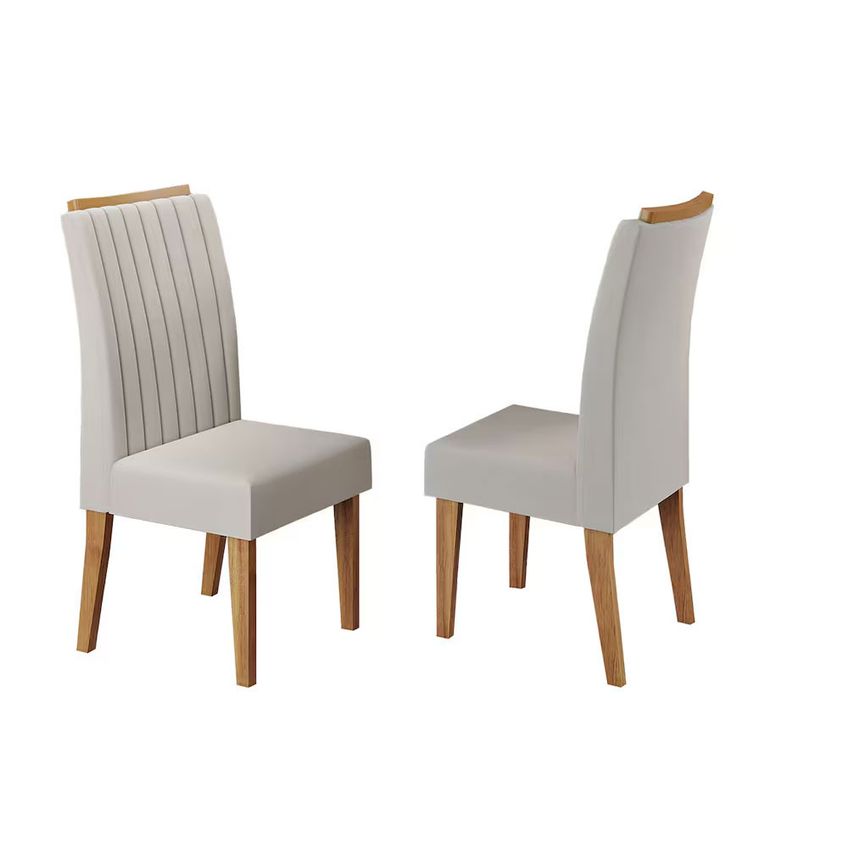Conjunto Mesa Jantar Atlantis 200x90cm 08 Cadeiras Estofadas Tampo Vidro Revestimento Veludo Viero - imagem 4