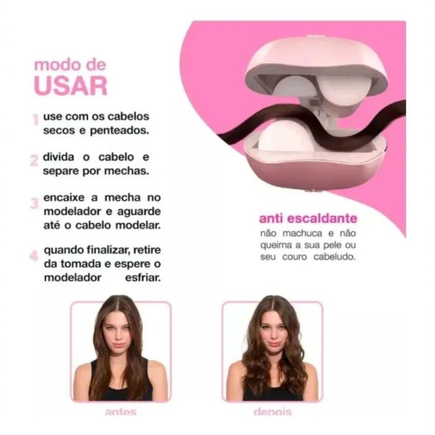 Modelador De Cabelo 32mm Cerâmico 50w Aquecimento Rápido Cinza - imagem 5