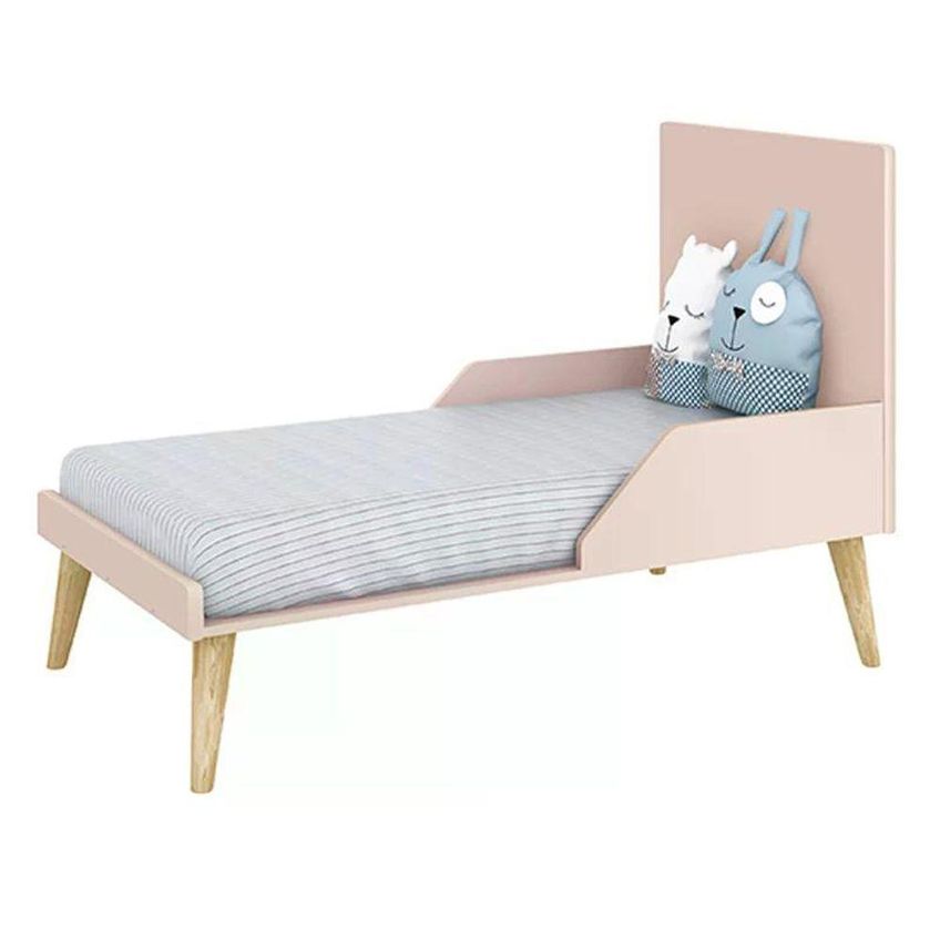 Berço Mini Cama Theo Transforma-se Em Mini Cama Rosa Fosco Reller Móveis - imagem 2