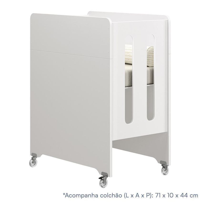 Berço Evolution 4 Em 1 Com Colchão Para Mini Berço Branco Fosco - imagem 3
