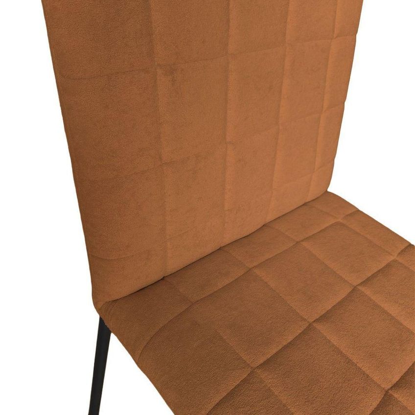 Kit 4 Cadeiras Gael Estrutura Ferro Tecido Bouclé Terracota - imagem 3