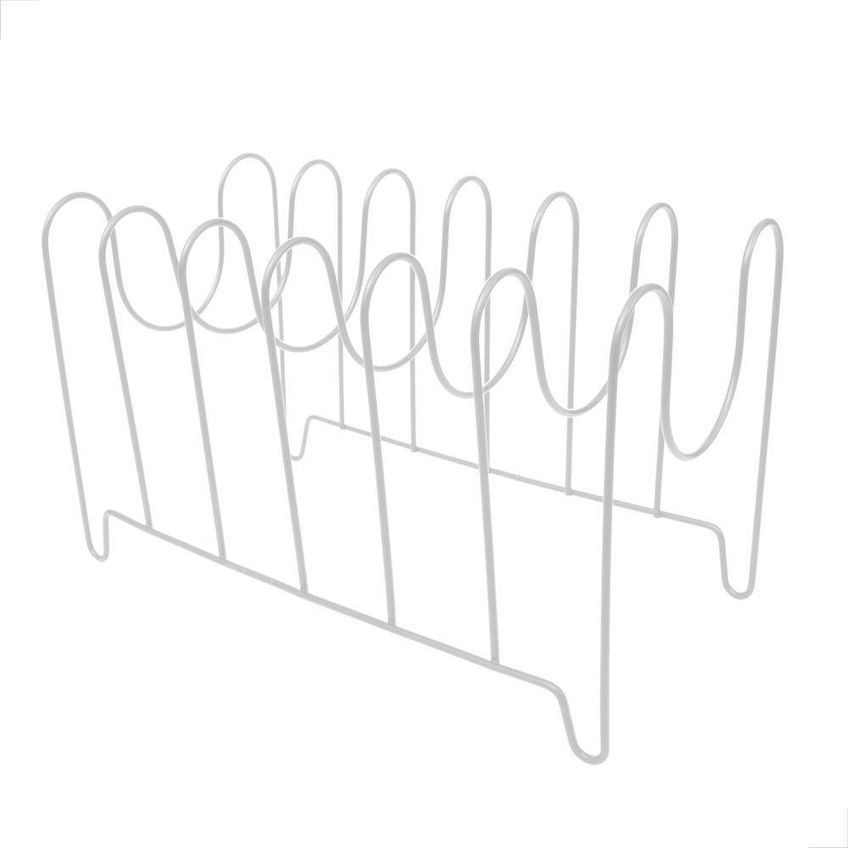 Organizador De Tampas De Panelas Suporte Escorredor Metal Compacto Branco - imagem 3