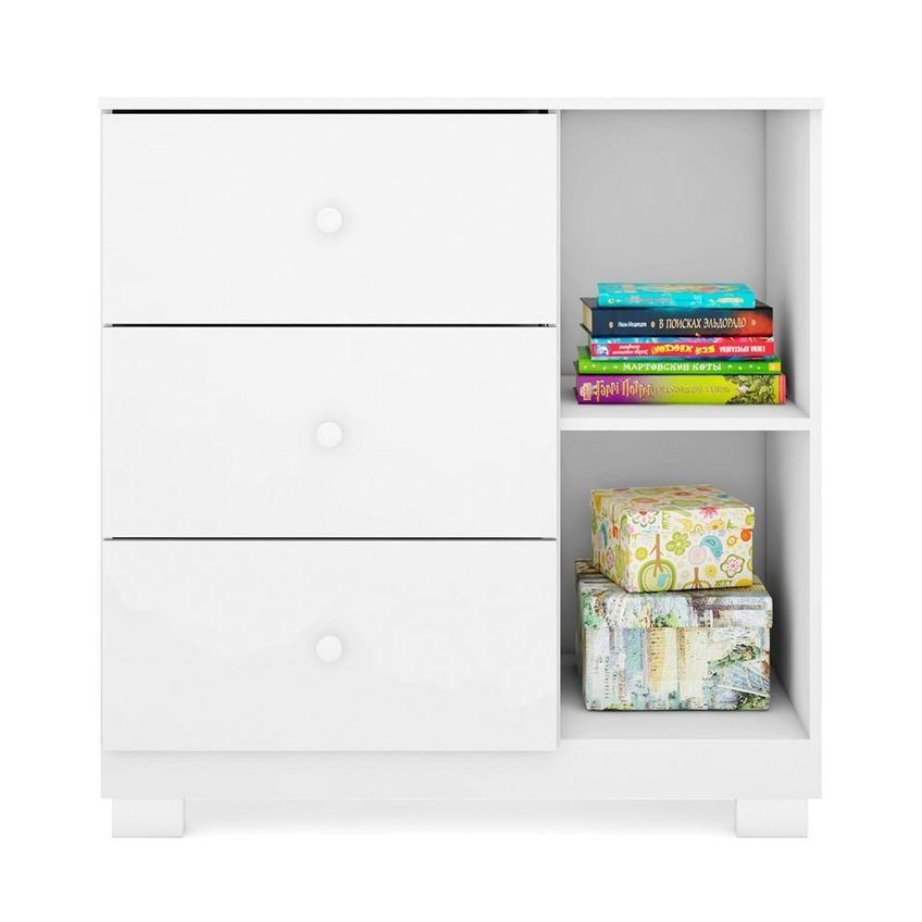 Jogo De Quarto Infantil Duda Com Guarda Roupa E Cômoda 4 Portas 3 Gavetas Mdf Branco Phoenix Baby - imagem 5