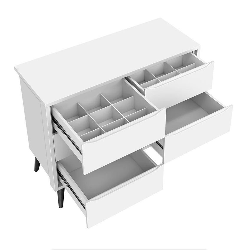Conjunto De Quarto Infantil Theo 6 Gavetas MDF Branco-Savana Reller Móveis - imagem 2