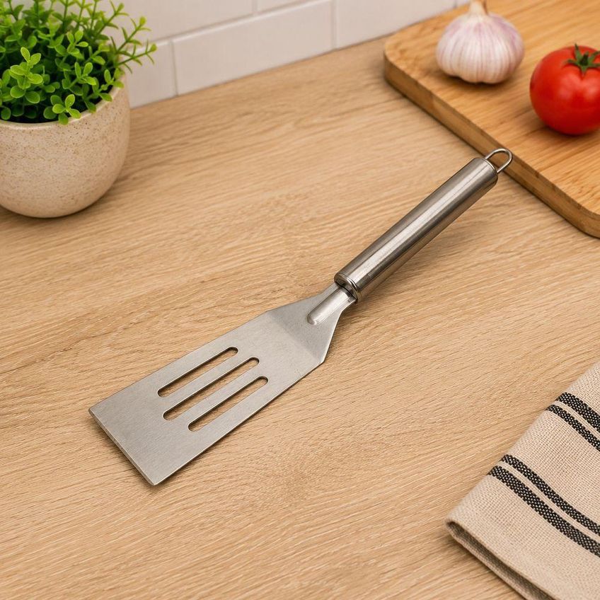 Espátula De Aço Inox Resistente Para Cozinha Prática E Fácil De Limpar Inox Top Rio Comercial - imagem 4
