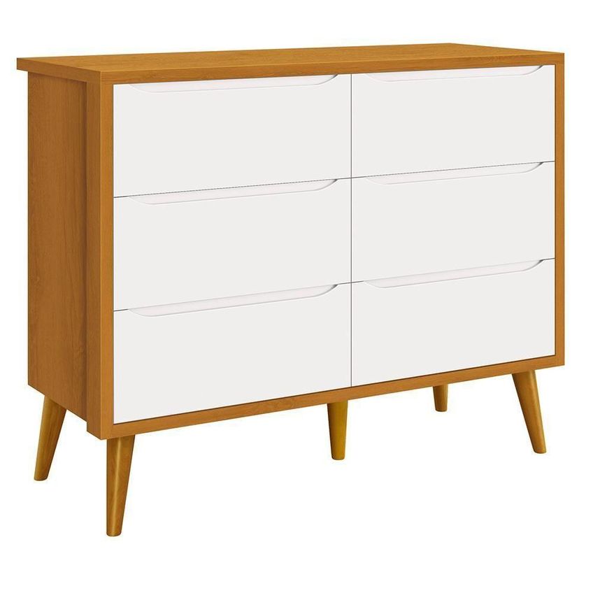 Conjunto De Quarto Infantil Theo 6 Gavetas MDF Branco-Savana Reller Móveis - imagem 4