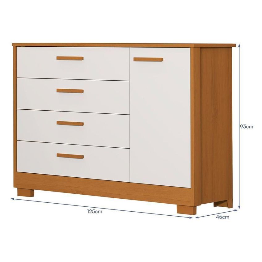 Jogo De Quarto Infantil Cômoda Zaki E Berço Evolution Mdf Colchão Branco Reller - imagem 3