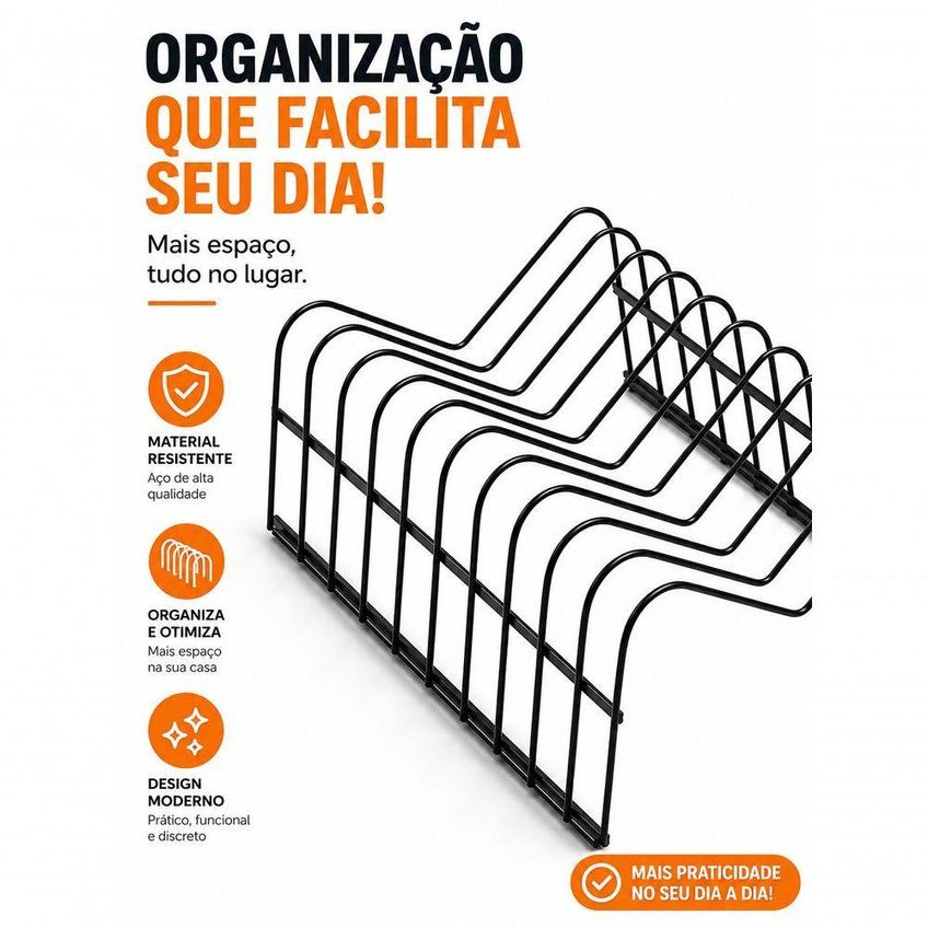 Organizador De Cozinha Para 12 Pratos Suporte Escorredor Metal Resistente Para Armário Preto - imagem 2