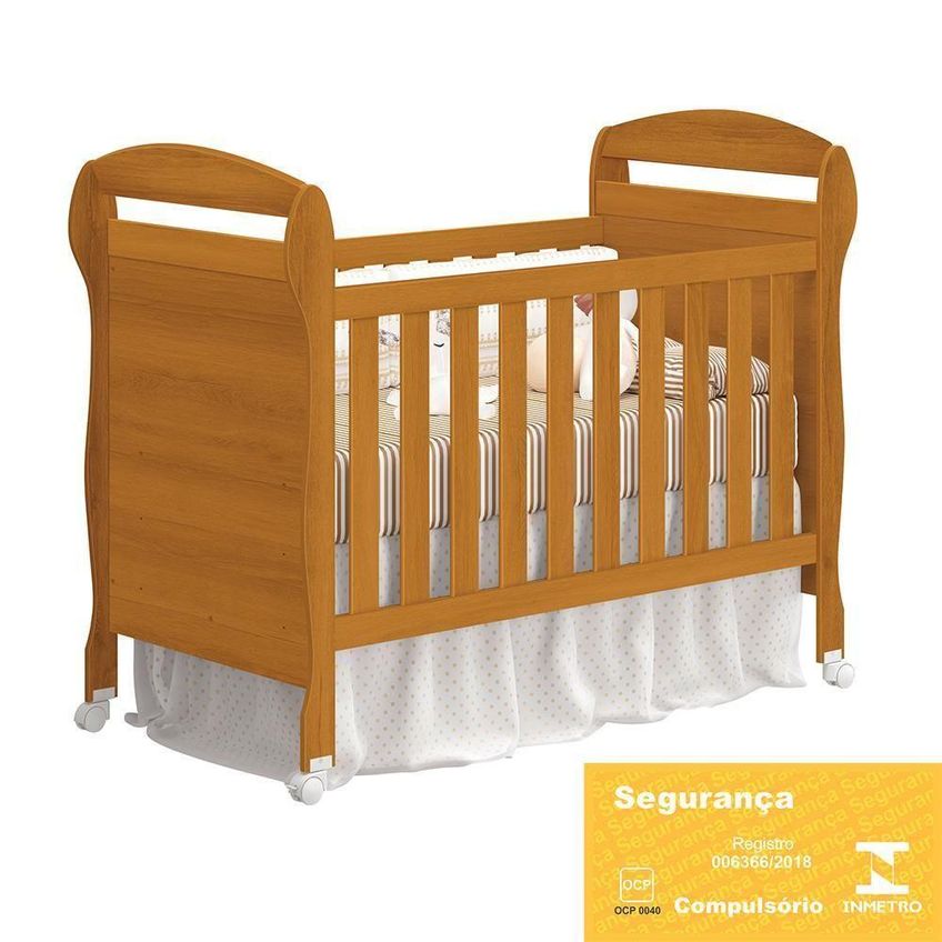 Berço Mini Cama Danny Savana Com Colchão D18 Sofázinho Amadeirado Reller Móveis - imagem 4