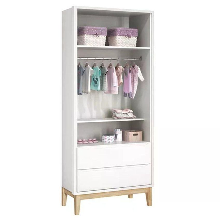 Dormitório Infantil Guarda Roupa Cômoda Colchão Espuma D18 Branco Reller Móveis - imagem 3