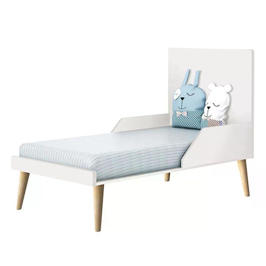 Conjunto De Quarto Infantil Theo 2 Portas 2 Gavetas MDF Branco Fosco Reller Móveis - imagem 4