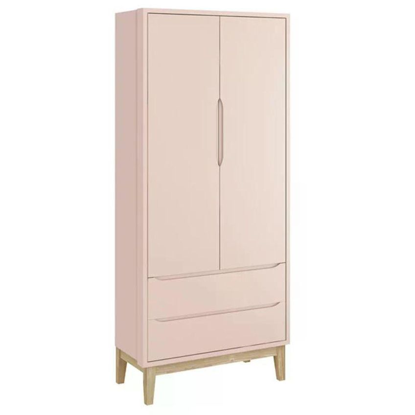 Jogo De Quarto Classic Guarda Roupa 2 Portas 2 Gavetas Mdf Berço Americano Rosa Fosco Reller Móveis - imagem 4