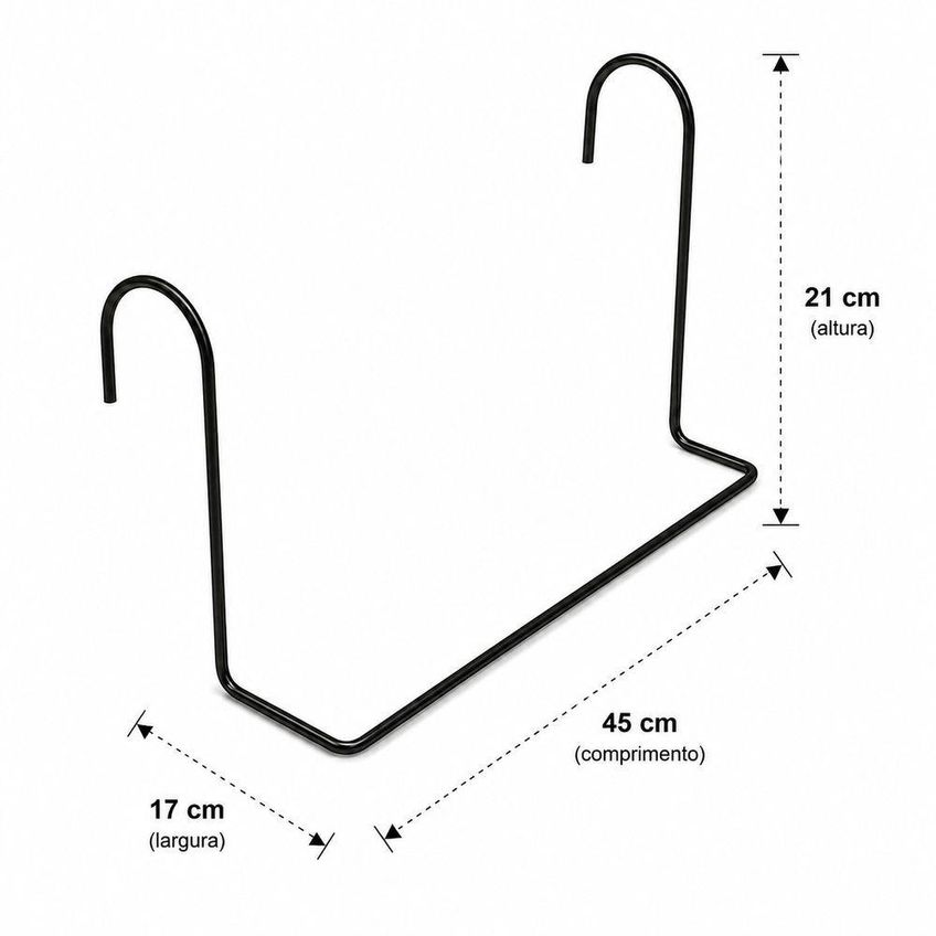 Suporte Porta Toalhas Para Box Sem Furo Organizador Prático Preto - imagem 3