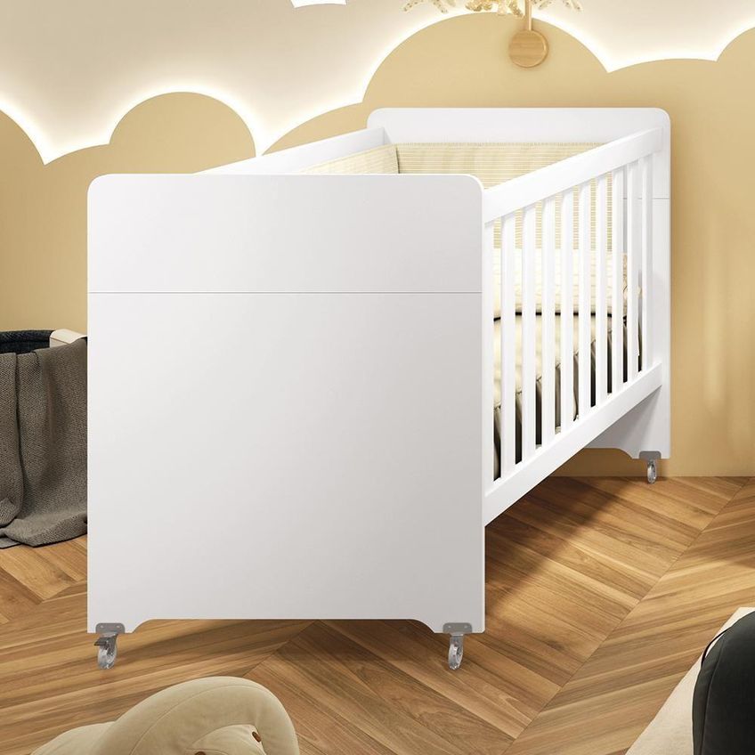 Berço Evolution 4 Em 1 Com Colchão Supreme Branco Fosco Reller - imagem 3