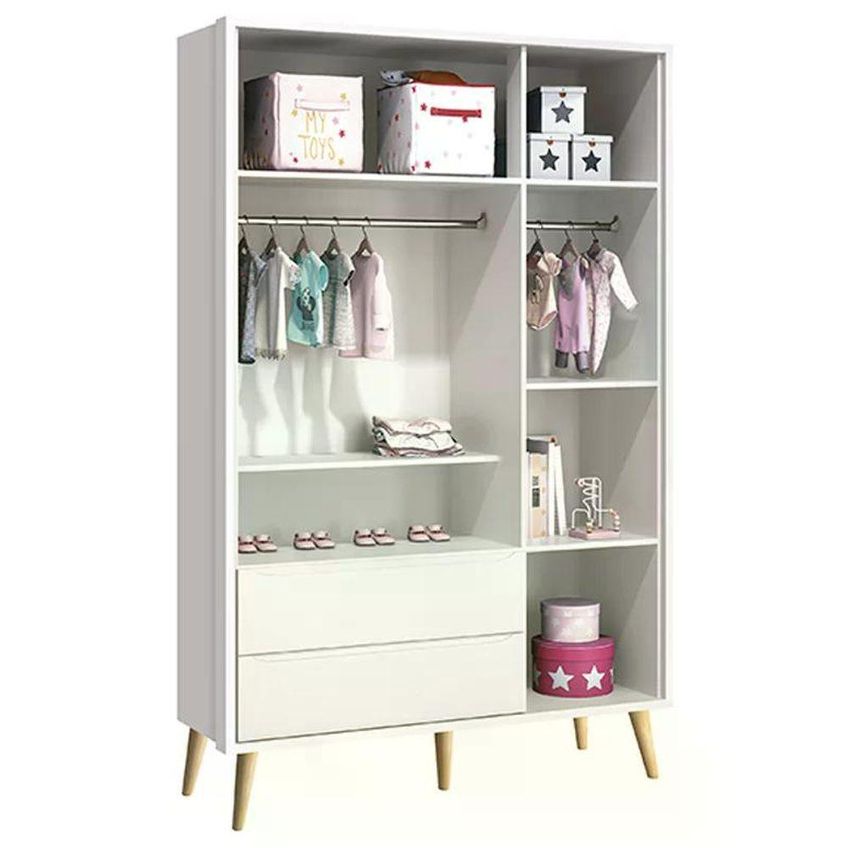 Conjunto De Quarto Guarda Roupa Theo 3 Portas Bater 2 Gavetas Mdf Cômoda 3 Gavetas Branco Fosco - imagem 2
