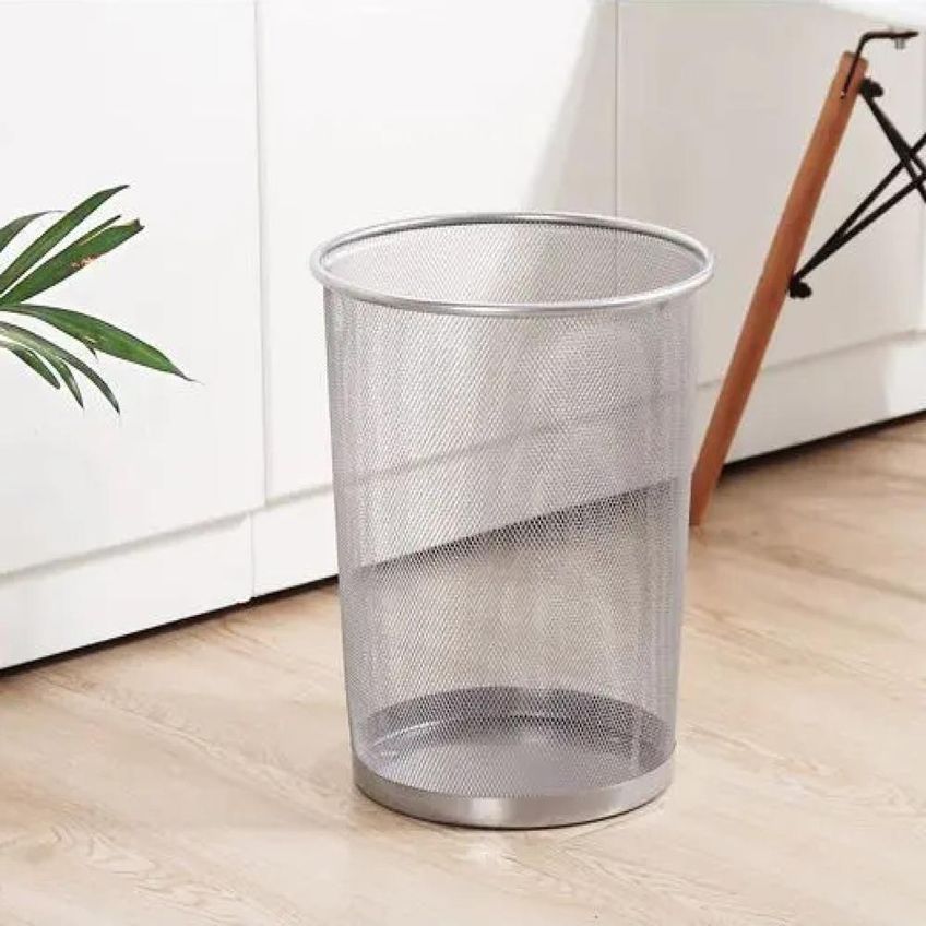 Lixeira Cesto De Lixo Aramado Metal Telado 10l Ferro Com Pintura Esmaltada Preto - imagem 2