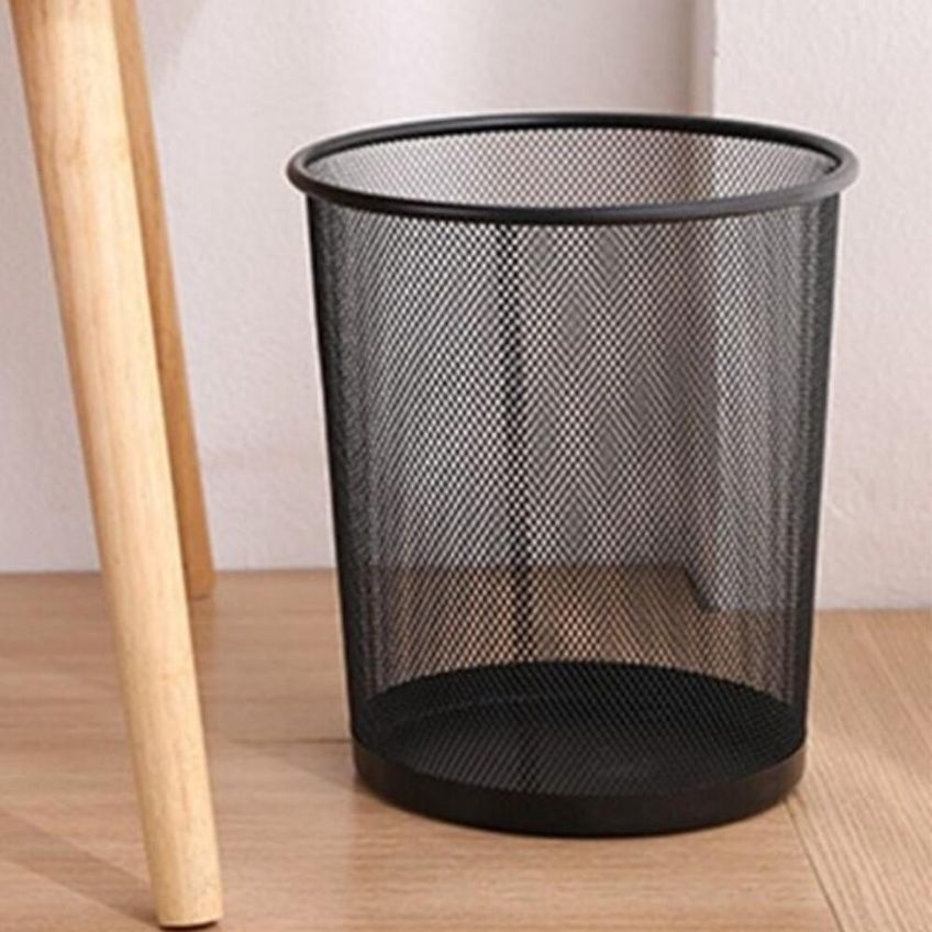 Lixeira Cesto De Lixo Aramado Metal Telado 10l Ferro Com Pintura Esmaltada Preto - imagem 4