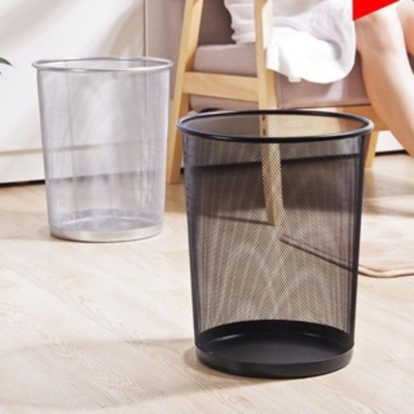 Lixeira Cesto De Lixo Aramado Metal Telado 10l Ferro Com Pintura Esmaltada Preto - imagem 5